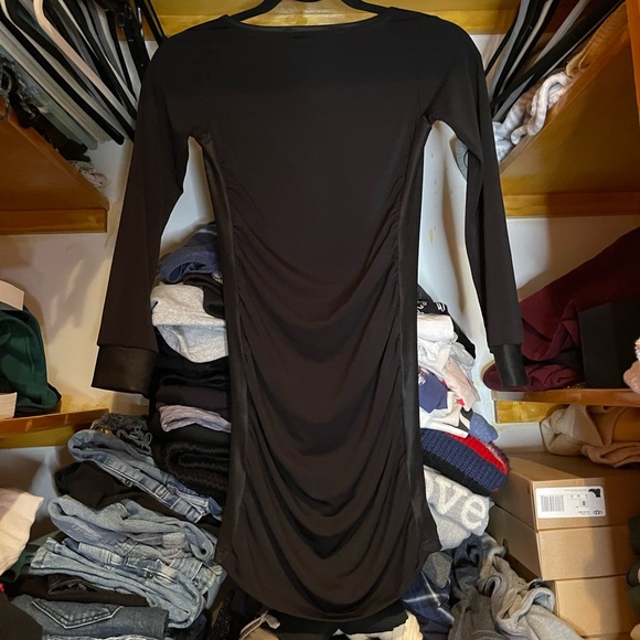 Submarine girls black long sleeve dress with faux leather details - Picture 7 of 7